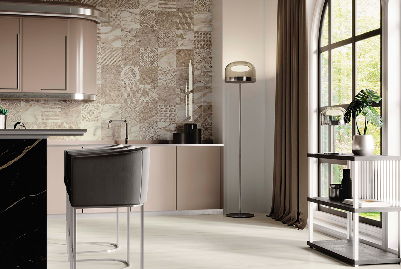EMPIRE / LASA / CALACATTA BLACK POLISHED / CEMENTINE LIGHT POLISHED